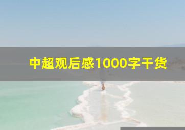 中超观后感1000字干货