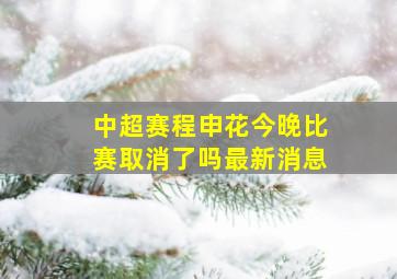 中超赛程申花今晚比赛取消了吗最新消息