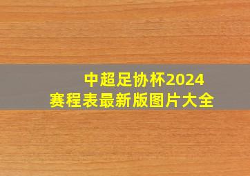 中超足协杯2024赛程表最新版图片大全