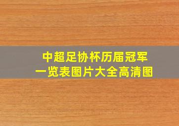 中超足协杯历届冠军一览表图片大全高清图