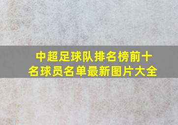 中超足球队排名榜前十名球员名单最新图片大全