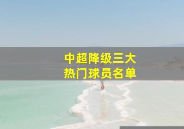 中超降级三大热门球员名单