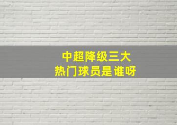 中超降级三大热门球员是谁呀