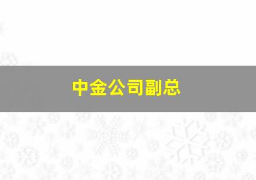 中金公司副总