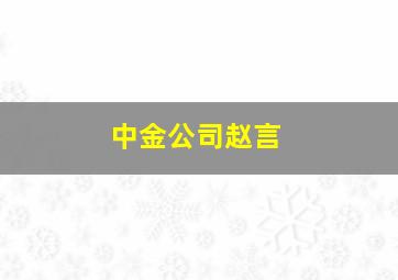 中金公司赵言