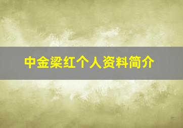 中金梁红个人资料简介