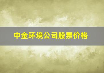 中金环境公司股票价格