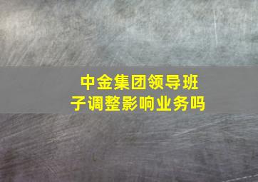 中金集团领导班子调整影响业务吗