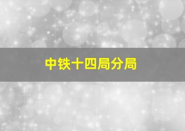 中铁十四局分局