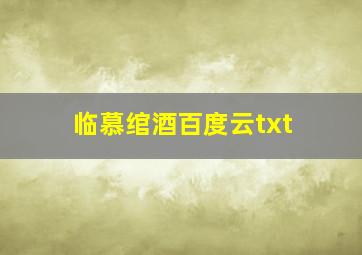 临慕绾酒百度云txt