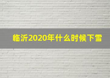 临沂2020年什么时候下雪