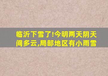 临沂下雪了!今明两天阴天间多云,局部地区有小雨雪