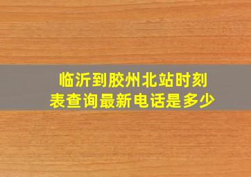 临沂到胶州北站时刻表查询最新电话是多少