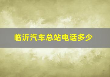 临沂汽车总站电话多少