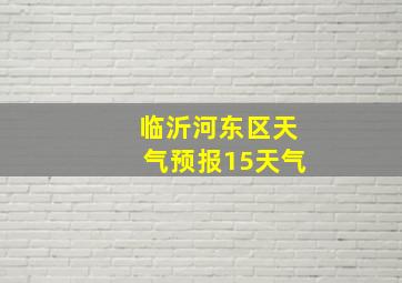 临沂河东区天气预报15天气