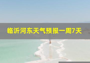 临沂河东天气预报一周7天