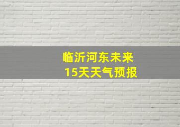 临沂河东未来15天天气预报