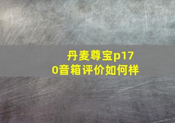 丹麦尊宝p170音箱评价如何样