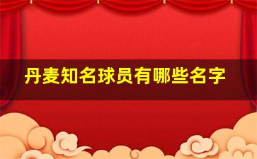 丹麦知名球员有哪些名字