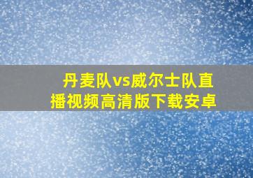 丹麦队vs威尔士队直播视频高清版下载安卓