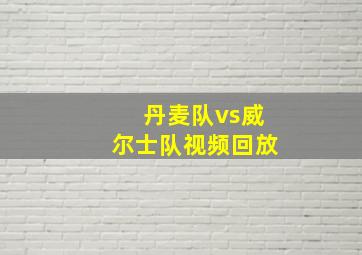 丹麦队vs威尔士队视频回放