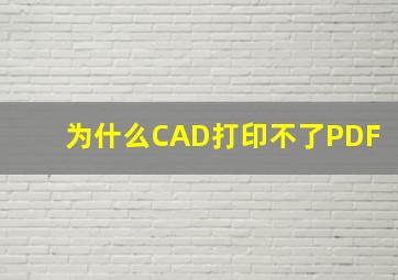 为什么CAD打印不了PDF