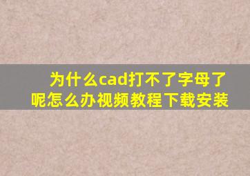 为什么cad打不了字母了呢怎么办视频教程下载安装