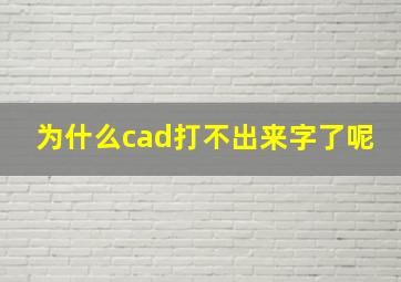 为什么cad打不出来字了呢