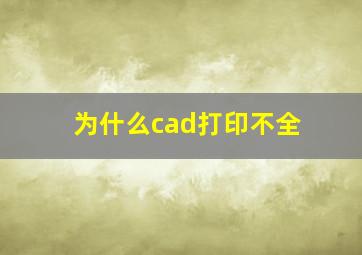 为什么cad打印不全