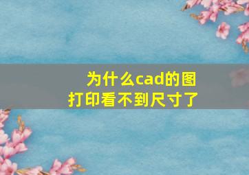 为什么cad的图打印看不到尺寸了