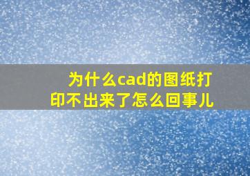 为什么cad的图纸打印不出来了怎么回事儿