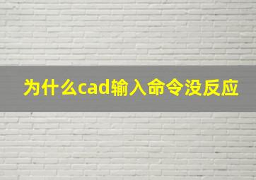 为什么cad输入命令没反应