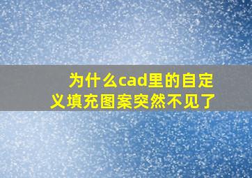 为什么cad里的自定义填充图案突然不见了