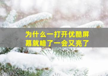 为什么一打开优酷屏幕就暗了一会又亮了