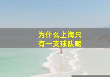 为什么上海只有一支球队呢