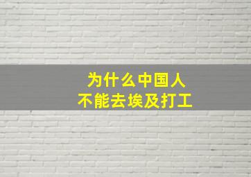 为什么中国人不能去埃及打工