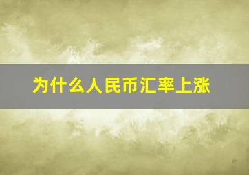 为什么人民币汇率上涨