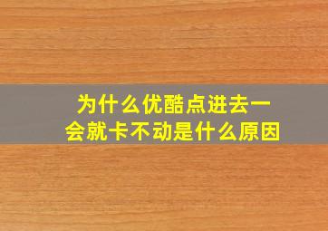 为什么优酷点进去一会就卡不动是什么原因