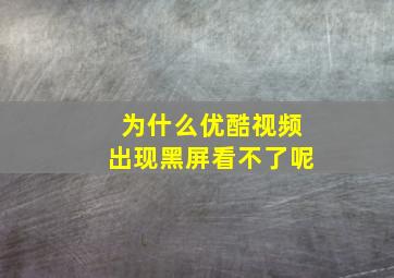 为什么优酷视频出现黑屏看不了呢