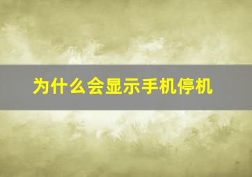 为什么会显示手机停机