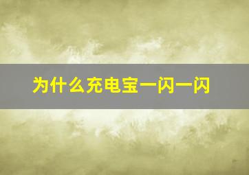 为什么充电宝一闪一闪