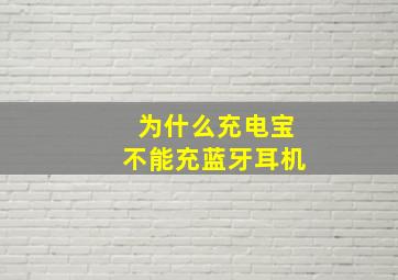 为什么充电宝不能充蓝牙耳机