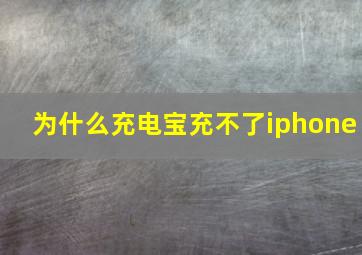 为什么充电宝充不了iphone