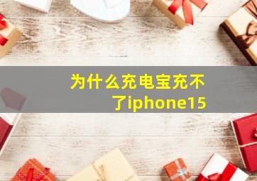 为什么充电宝充不了iphone15