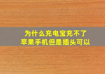 为什么充电宝充不了苹果手机但是插头可以