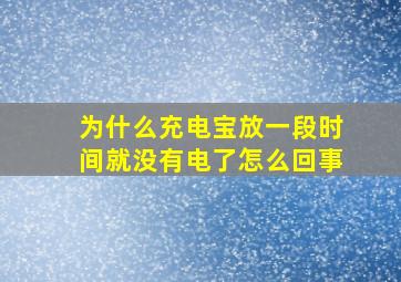 为什么充电宝放一段时间就没有电了怎么回事