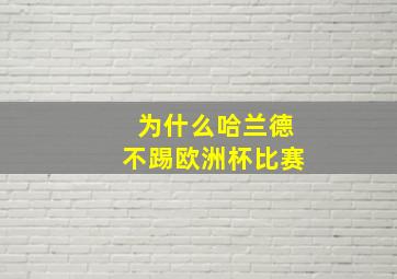 为什么哈兰德不踢欧洲杯比赛