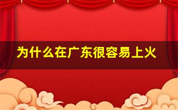 为什么在广东很容易上火