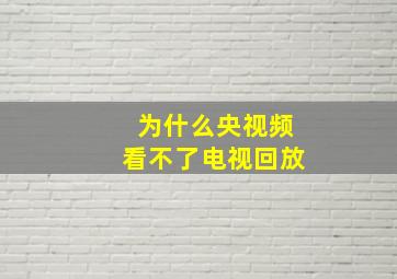 为什么央视频看不了电视回放