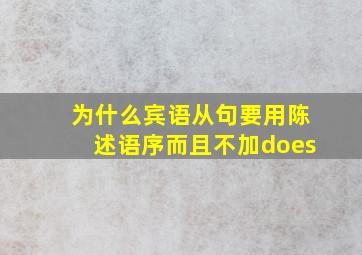 为什么宾语从句要用陈述语序而且不加does